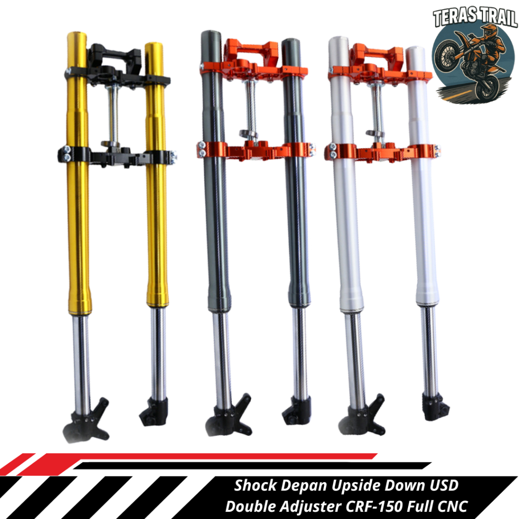 Shock Depan Upside Down USD Double Adjuster CRF-150 Full CNC Original Scarlet Racing