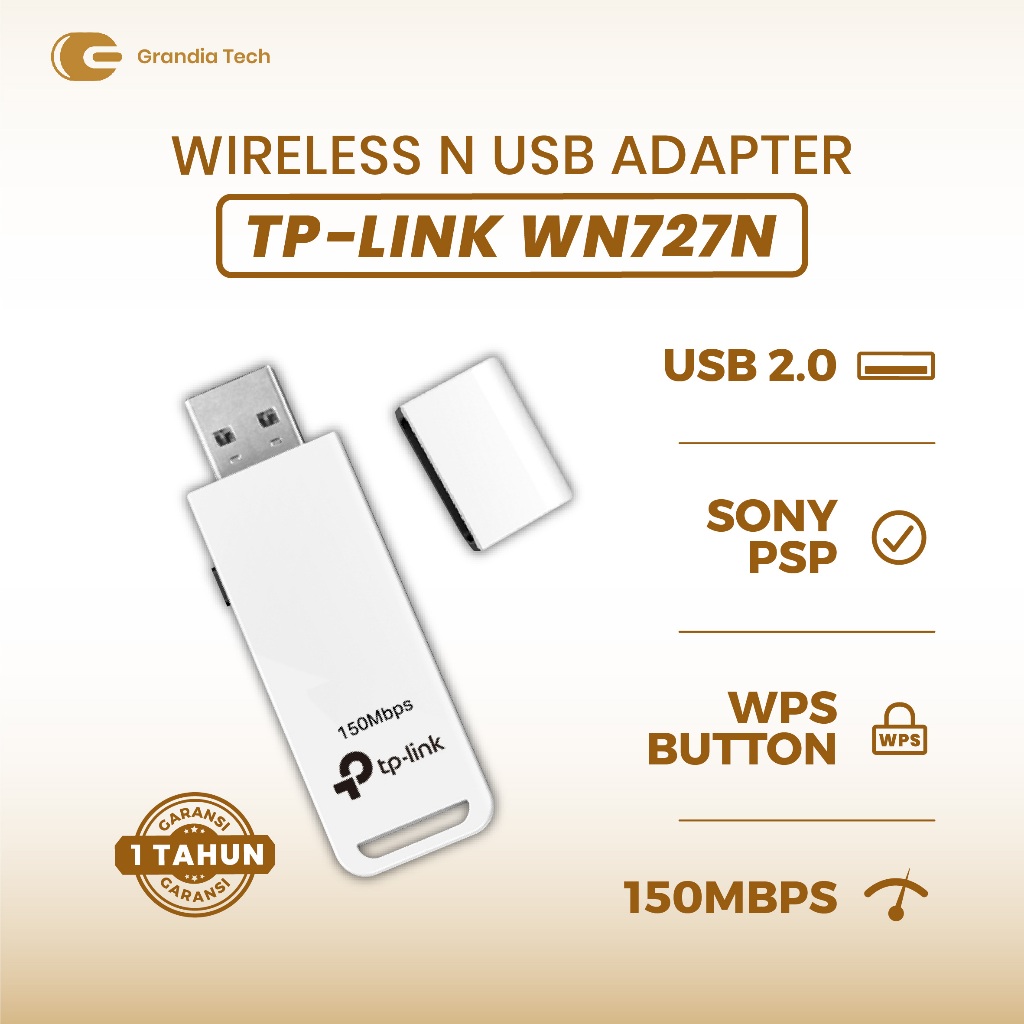 TP-Link TL-WN727N USB WiFi Adapter 150Mbps Wireless Dongle Laptop PC Original Plug & Play