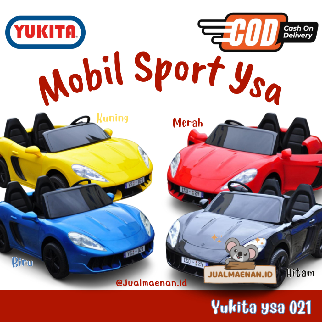Mainan Anak Mobil Aki Anak Porsche Yukita YSA 021 12 Volt Muat 2 Orang