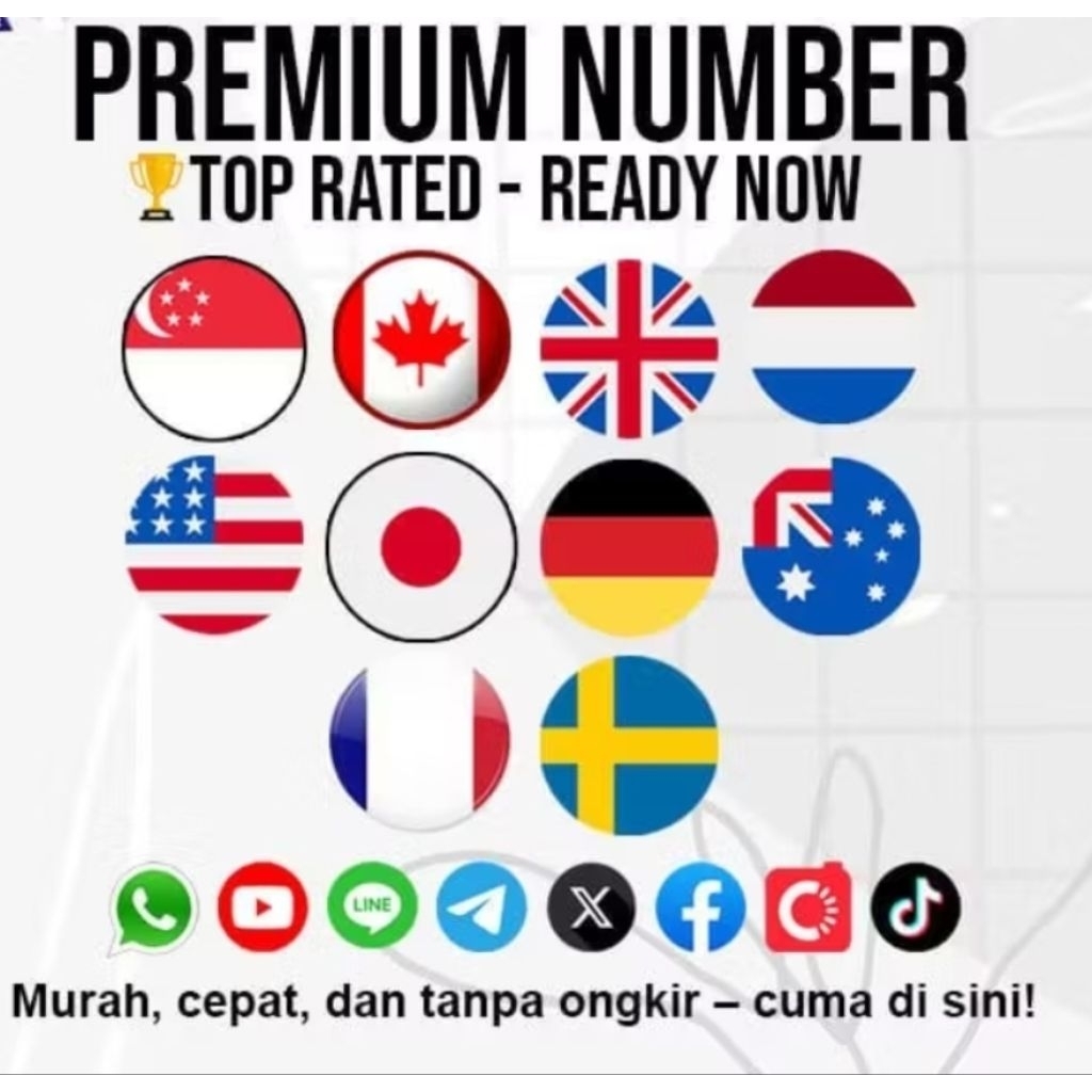 Nomor Virtual Luar negeri High Quality| Aktivasi utk whatsapp, lne, Tktok, Gugle,dll