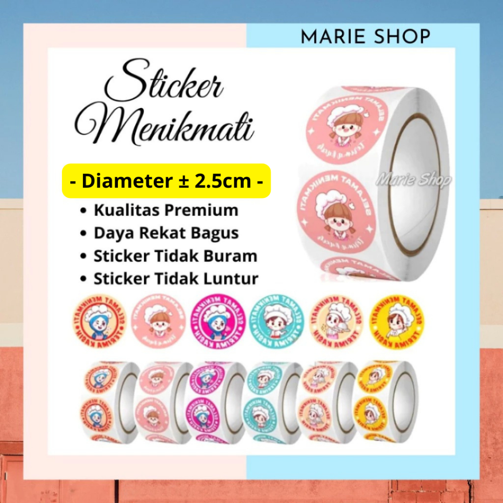 STICKER SELAMAT MENIKMATI / STICKER LABEL MAKANAN / STICKER PACKING / STICKER LABEL