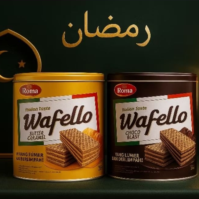 biskuit Roma wafello kaleng 287 gram