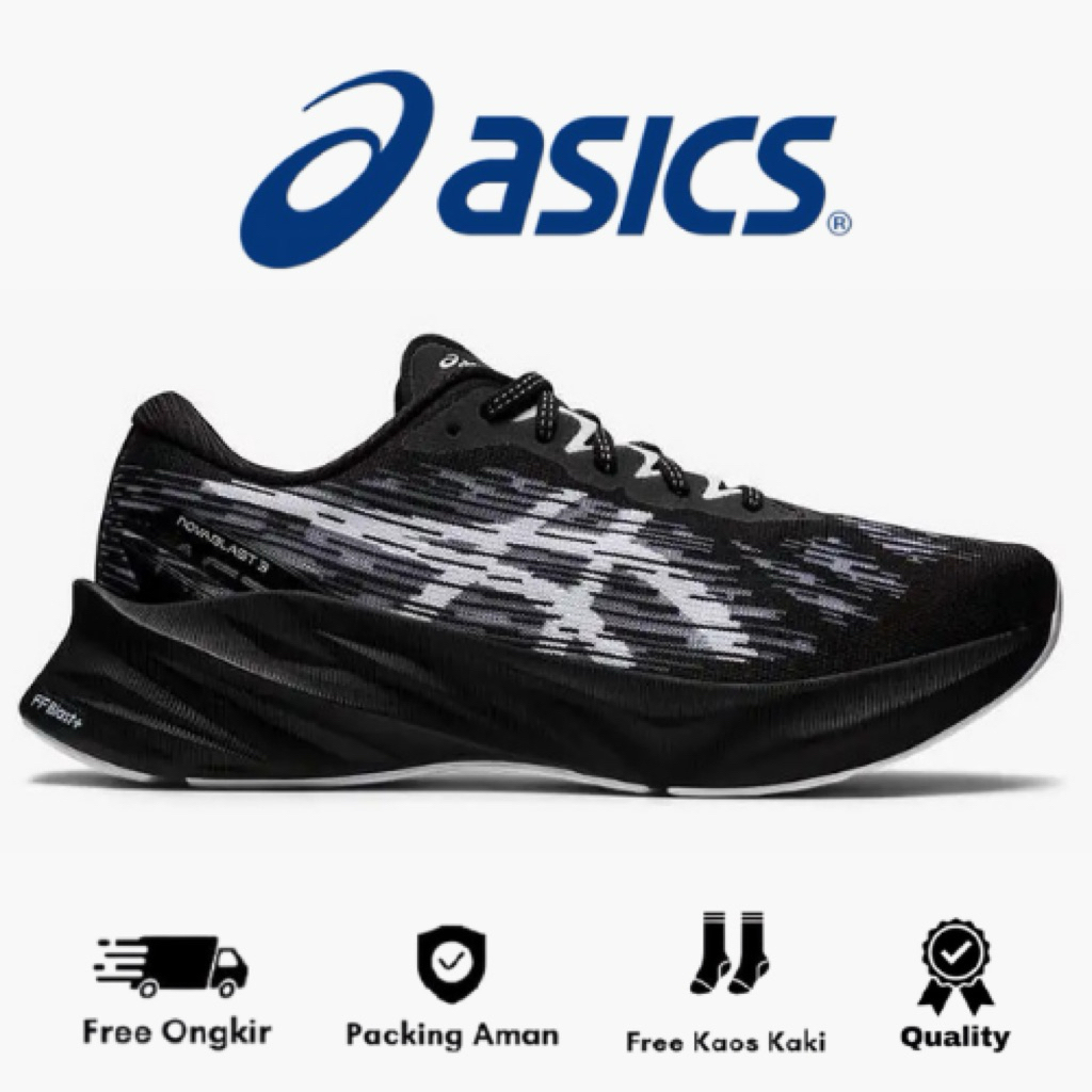 Running Shoes Asics Novablast 3 Black White Running Shoes
