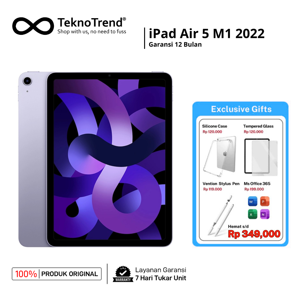 Apple ipad / Air 5 M1 Chip 2022 -10.9 Inch [ 64GB - 256GB & ] CPO Wifi Only