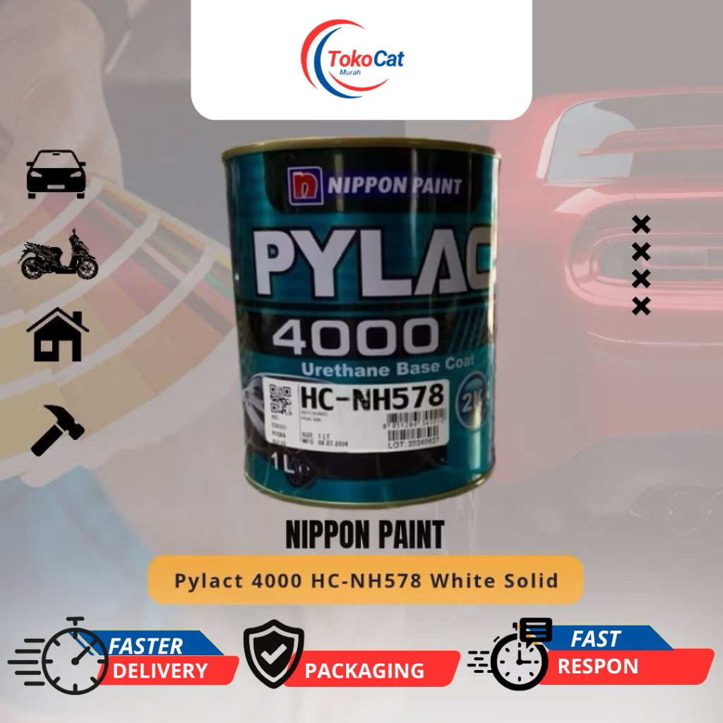 Cat PU Nippon Pylac 4000 Tafeta White Solid/Putih/Mobil Honda Mobilio Brio /Nippon Paint Thailand