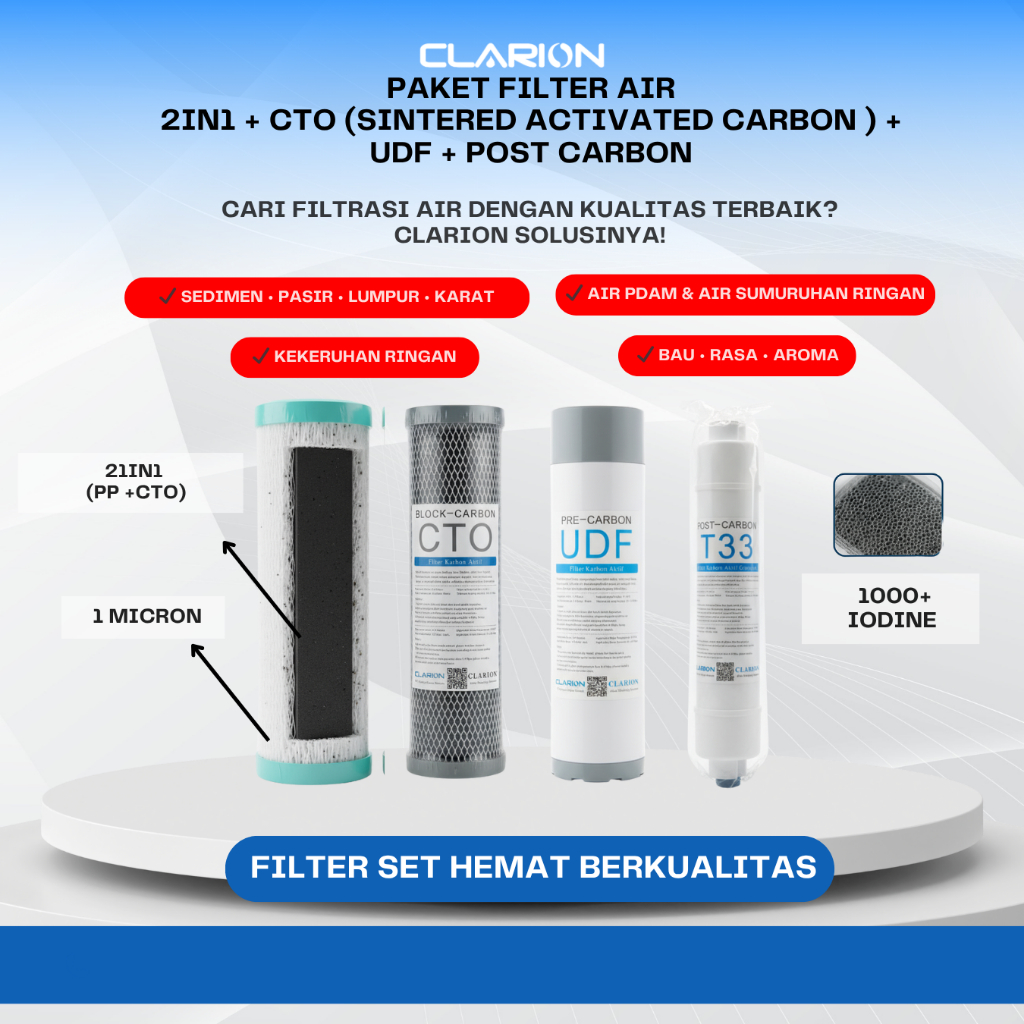 CLARION-5 STAGE FILTER UMUM(selain RO) UNTUK  WATER PURIFIER