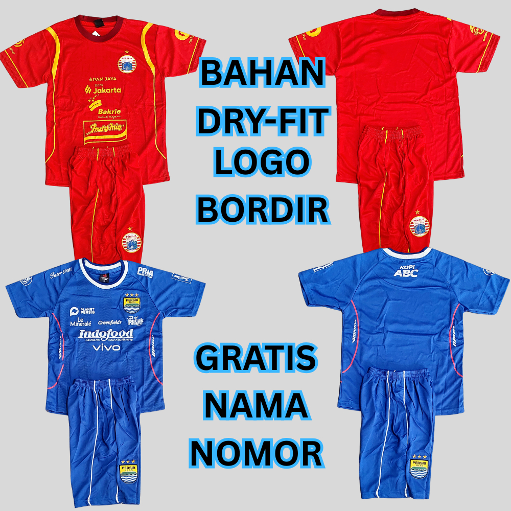 COD/ setelan baju bola persija costum nama nomer/ baju sepakbola anak laki laki persija jakarta