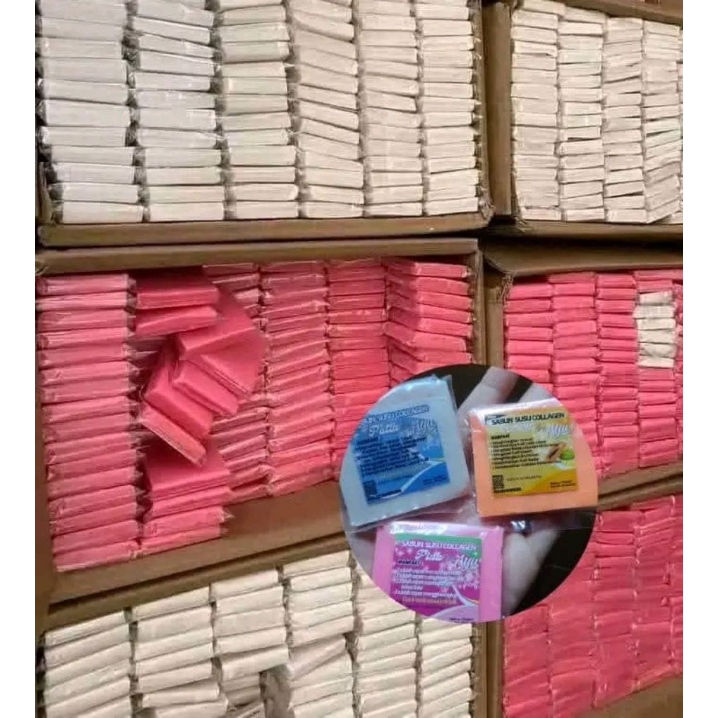 COD 1lusin/12Pcs Sabun Susu Collagen 28gram versi sedang pemutih badan dan wajah BPOM
