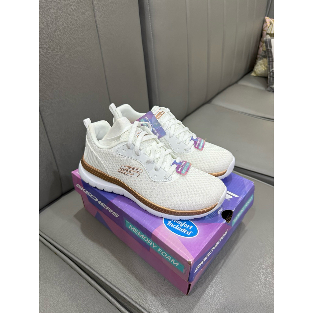Skechers Lite Weight Memory Foam Original White Rose Gold size 38 (25cm)