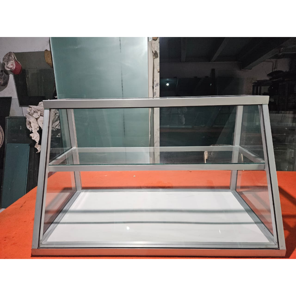 Etalase Kaca | Etalase Warteg Ekonomis - Etalase Masak Miring Serbaguna 1meter