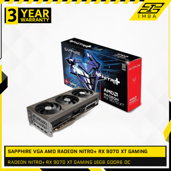 SAPPHIRE VGA AMD RADEON NITRO+ RX 9070 XT GAMING 16GB GDDR6 OC