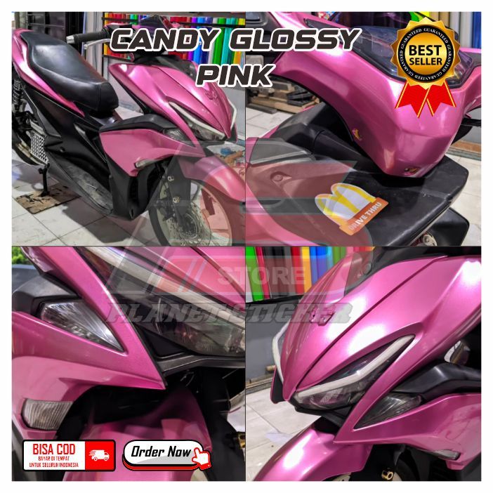 Sticker Candy Glossy Pink Skotlet Motor Candy Glossy Pink [METERAN]