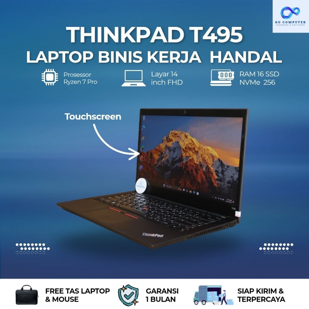 LENOVO THINKPAD T495 RYZEN 7 3700U  RAM16 SSD 256 GB