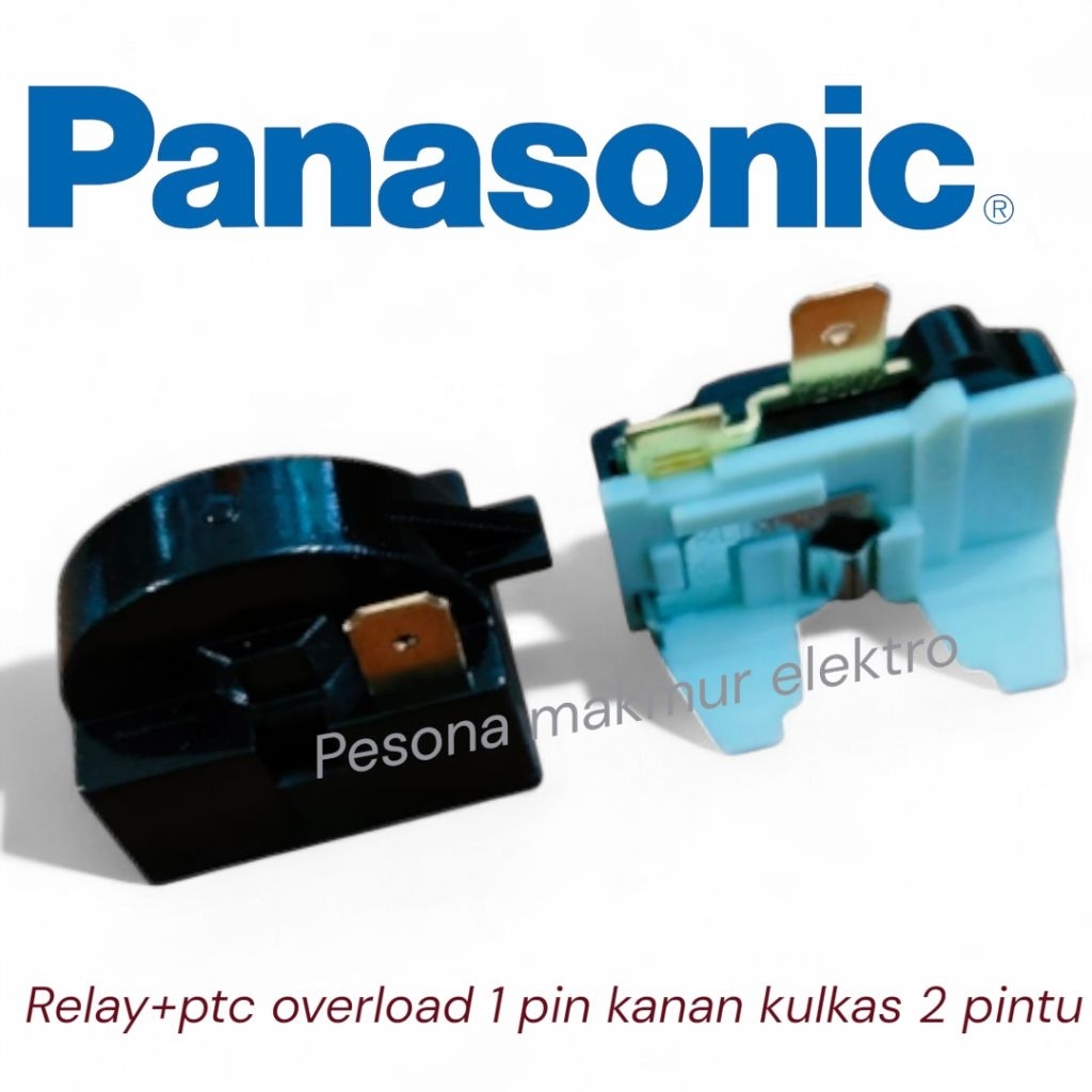 Relay+ptc overload 1 pin kanan kulkas Panasonic 2 pintu