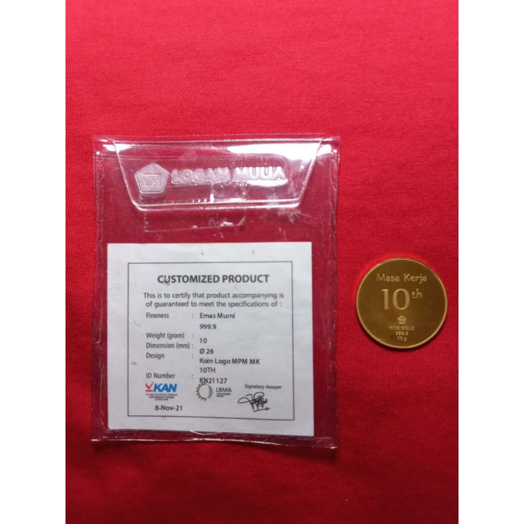 logam mulia antam bulat 10gr 999,9 bersertifikat original