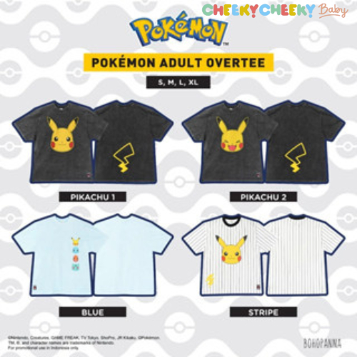 Bohopanna Pokemon Adult Overtee / Atasan Kaos Pokemon Dewasa