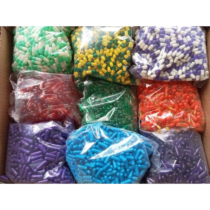 Kapsul Kosong Brataco berbagai macam ukuran warna warni