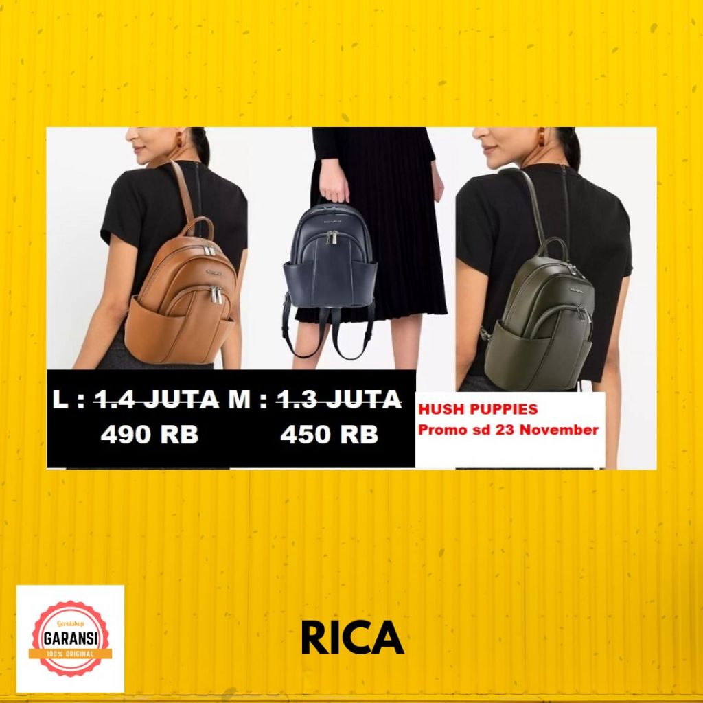 Tas ransel backpack Wanita Hush Puppies sale RICA 100% original store