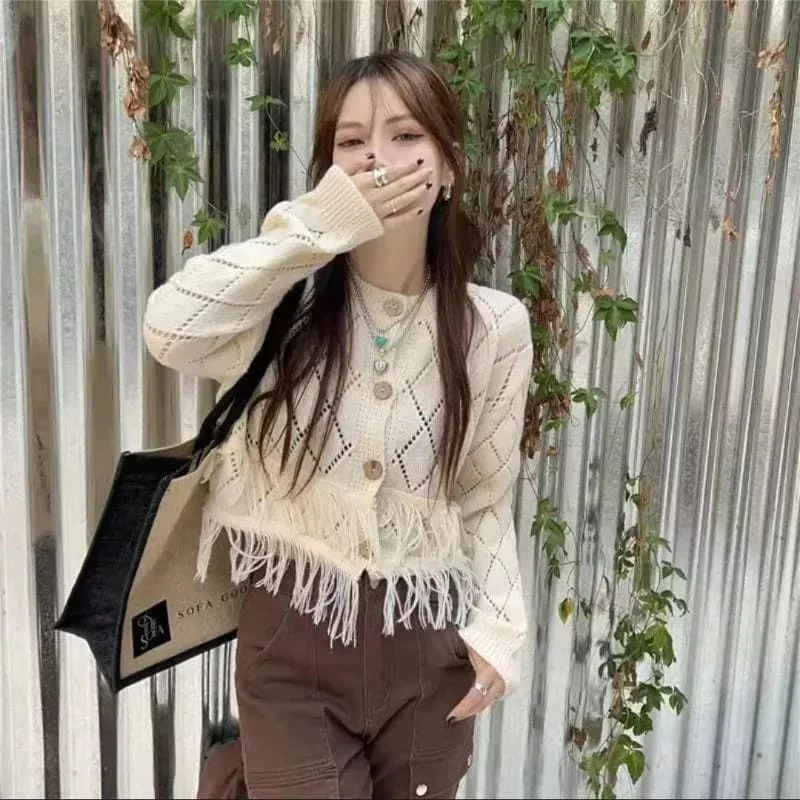 Cardigan Rajut Crop Top Wanita Premium Tebal Lembut Cardigan Atasan Rajut Wanita Cardigan Knitwear c