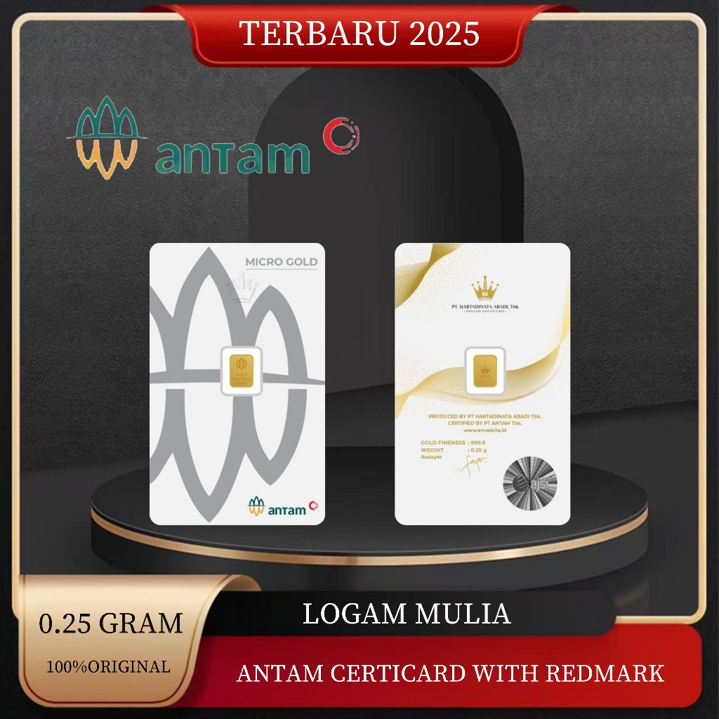 MURAH Antam 0.25 gram Ready Stok Emas Redmark LM Asli sertifikat