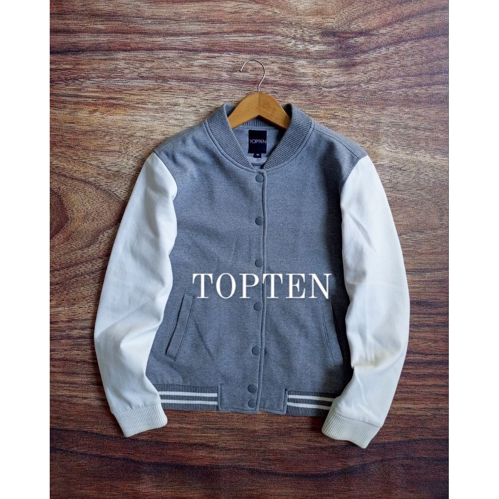 JAKET TOPTEN VARSITY DALEMAN INER SNAP BUTOON BESI