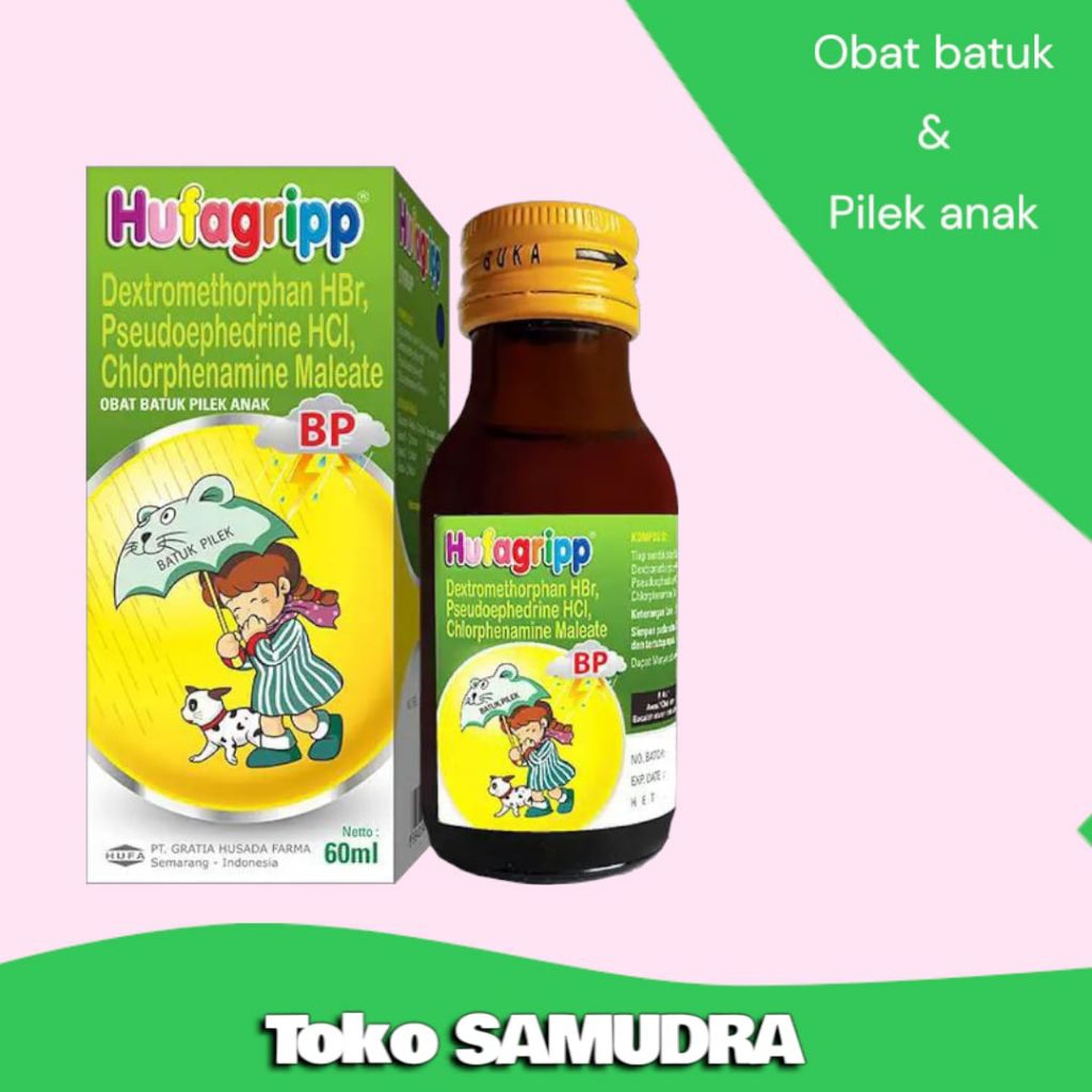 hufagripp syrup/ obat batuk anak dari 0 tahun/ untuk batuk kering dan pilek