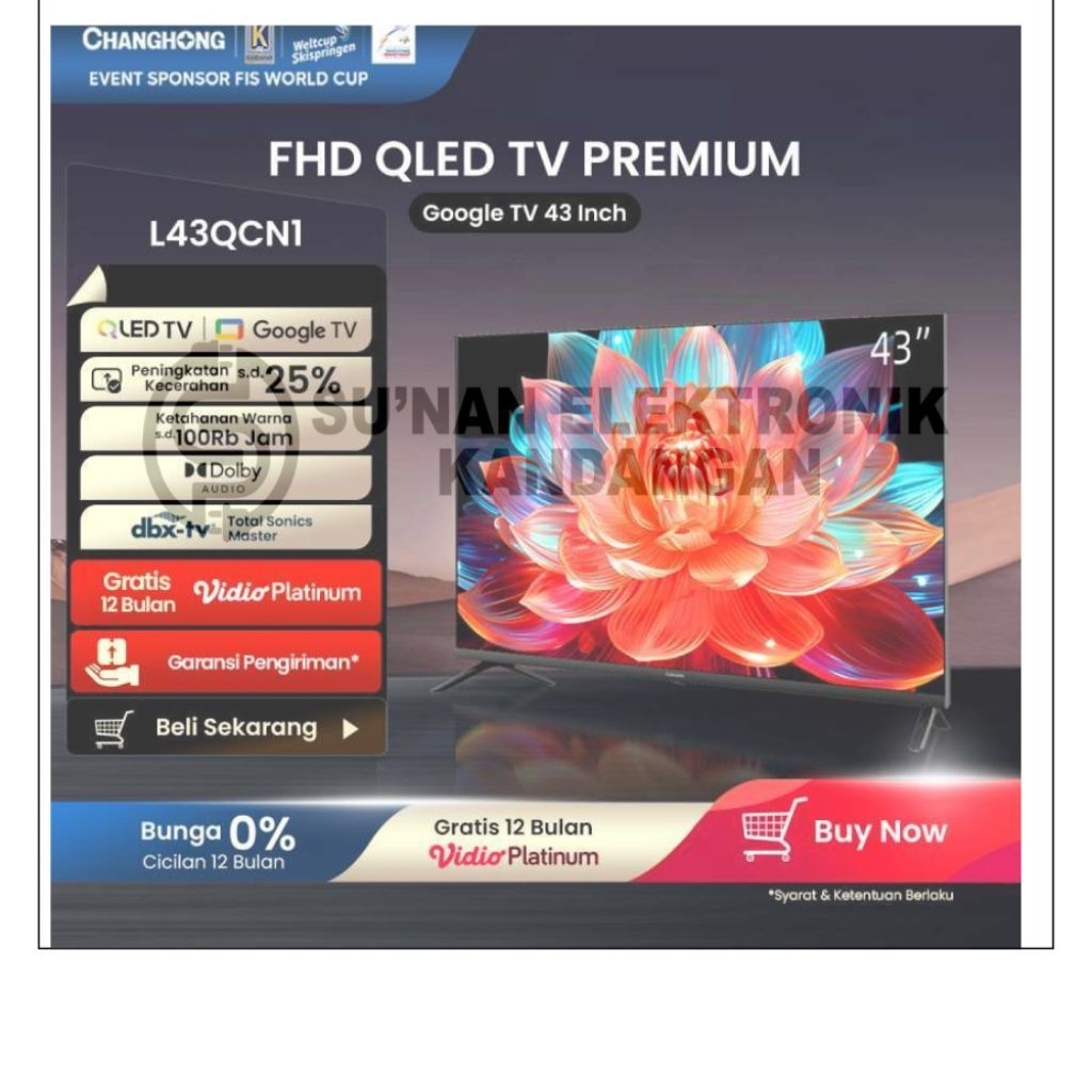 TV CHANGHONG 43 QLED L43QCN1 ANDROID TV