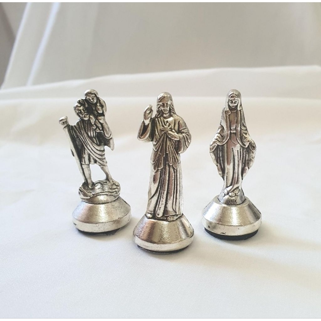 Patung Mobil Yesus Koronka Bunda Maria Santo Kristoforus Christopher