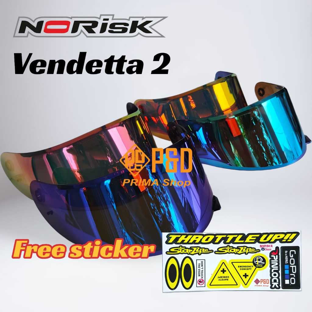Kaca Helm KYT Vendetta 2 all Size, Visor Kyt Vendetta 2 Flat Visor Iridium