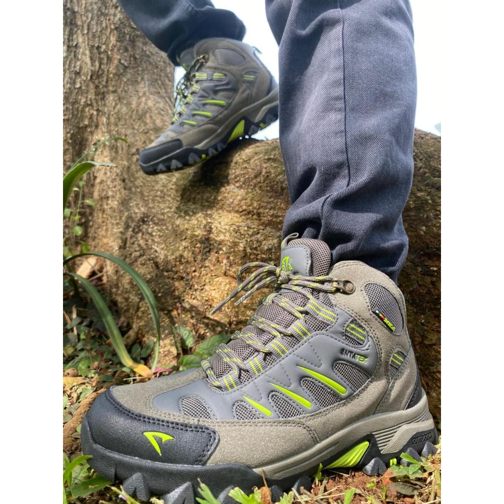 Sepatu Gunung Hiking mountaineering SNTA TEX 493 Grey Gren unisex sepatu pria wanita Original Waterp
