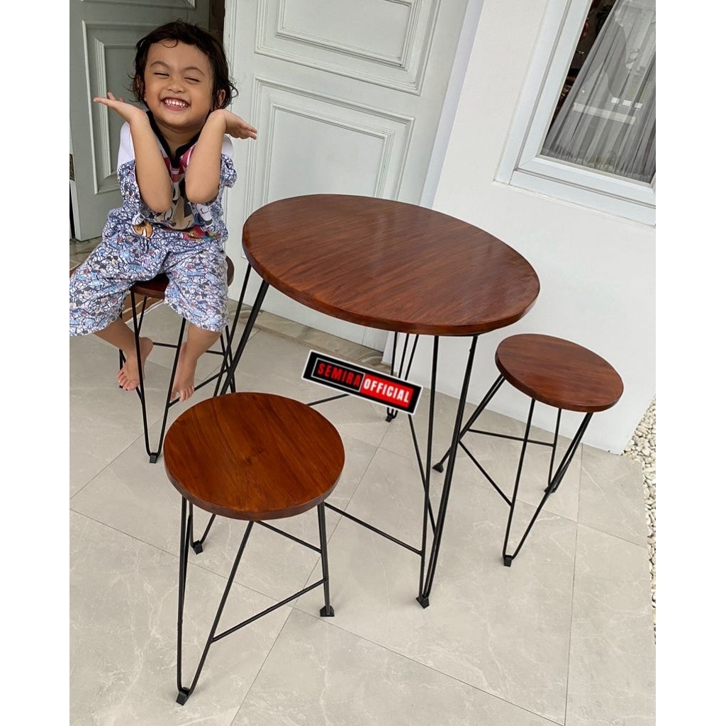 1 SET MEJA KURSI CAFE/BANGKU CAFE/MEJA BANGKU SET/MEJA CAFE/KURSI CAFE/MEJA MURAH - HANYA 1 KURSI, G