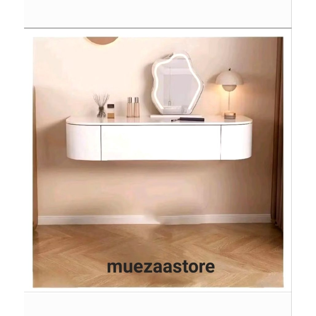 meja rias desain elegan lengkung minimalis