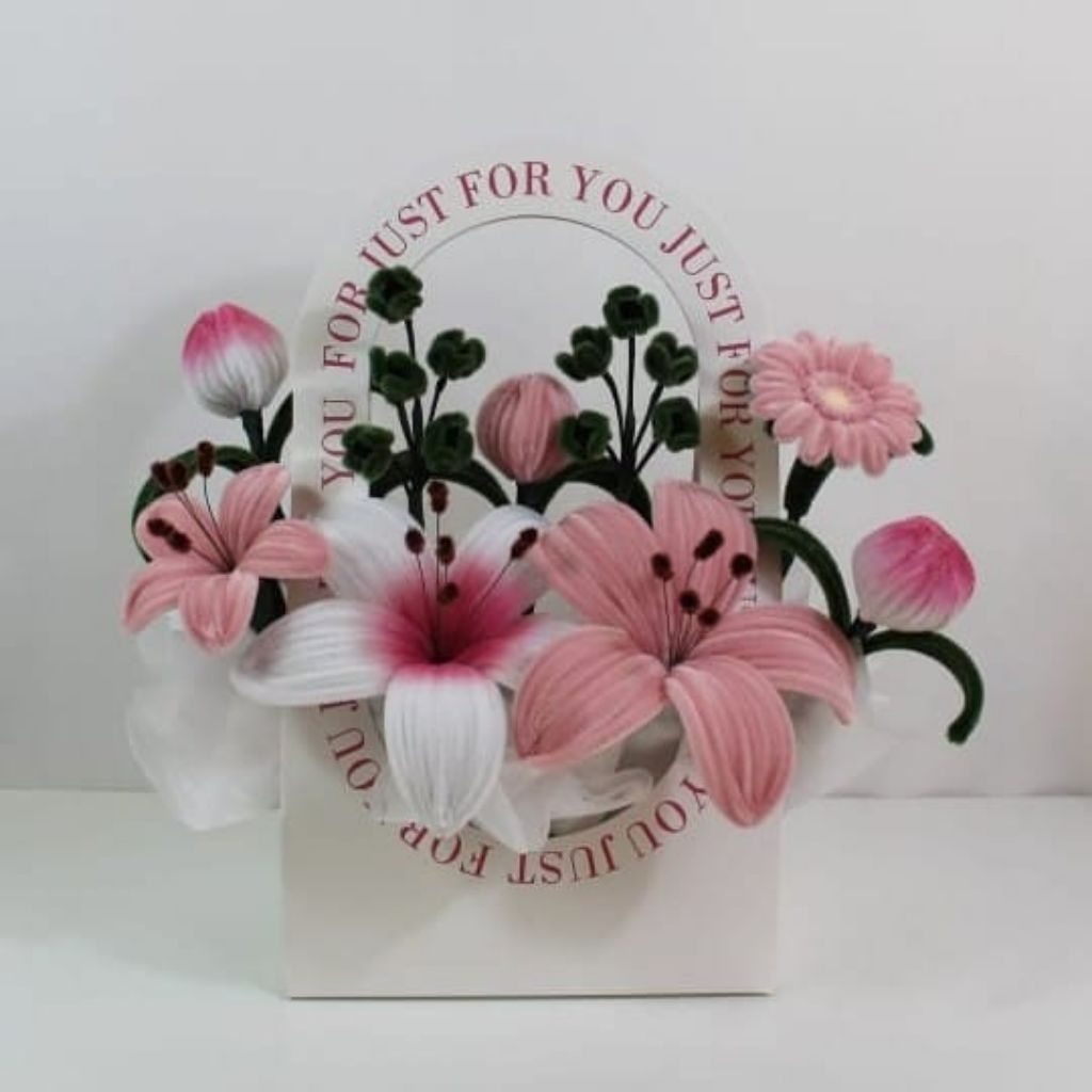 Kotak bunga just for you | Flower box | Box bunga | Kotak bunga | kawat bulu | Kotak buket | Box buk