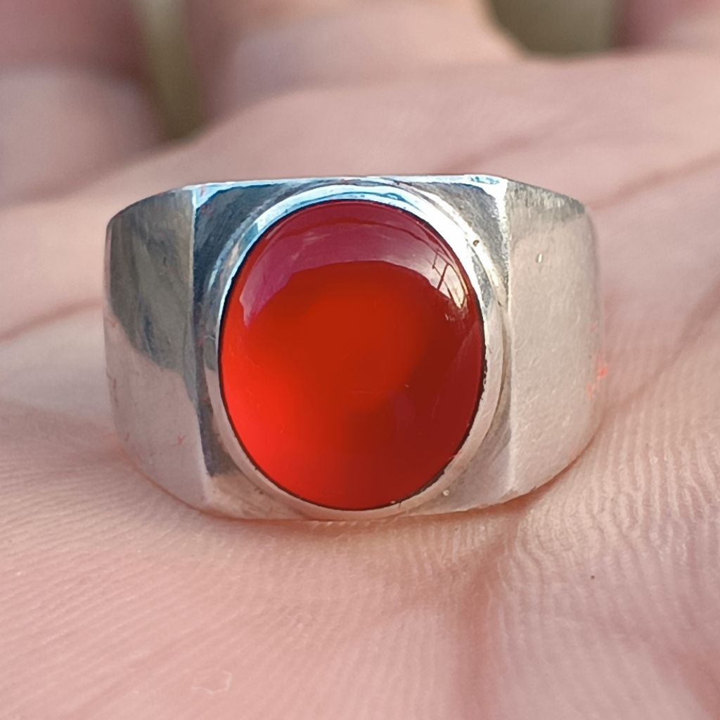 red carnelian ring perak handmade