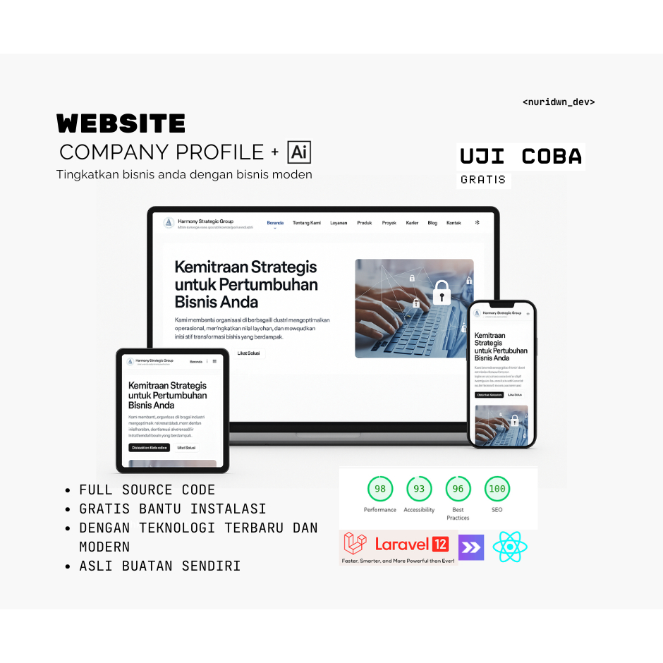 Website Company Profile Laravel 12 CMS Terbaru
