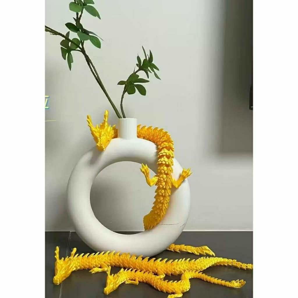 {JS} Mainan Articulated 3D Dragon / Mainan Naga 3D Bisa Digerakan Badannya / Pajangan Kue Naga 3D/ P
