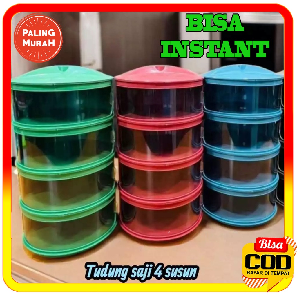 CL TUDUNG SAJI SUSUN 4 WARNA / TUDUNG SAJI 4 SUSUN / TEMPAT LAUK / TEMPAT MAKAN SAJI / Tudung Saji 4