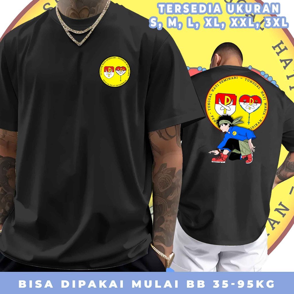 Atasan Kaos Pria Sablon Print THS THM 1986 Kaos Pencak Silat Bahan Cotton