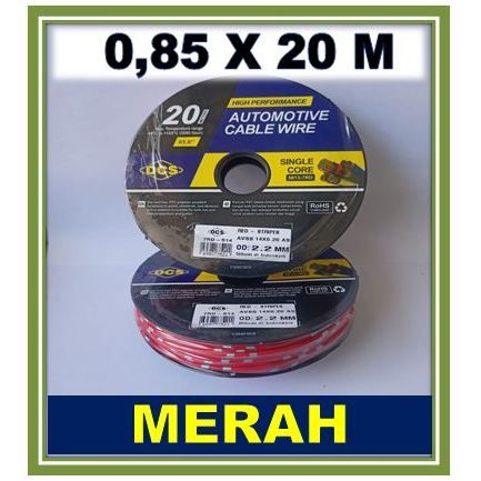 Kabel dcs 0,85 x 20 merah / kabel 0.85 x 20 / kabel bintik 0,85 / kabel mobil 0,85 / kabel sepeda