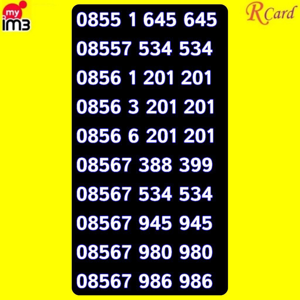 Perdana Nomor Cantik Indosat im3 11 digit Dobel ABC 945945 412412 412 945 986 986 980 980 388 399 53