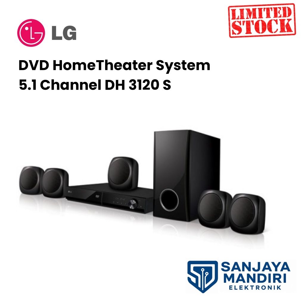 LG HOME THEATER LG DH 3120 S GARANSI RESMI5.1 DVD Home Cinema System 300 watt dengan USB Direct Reco
