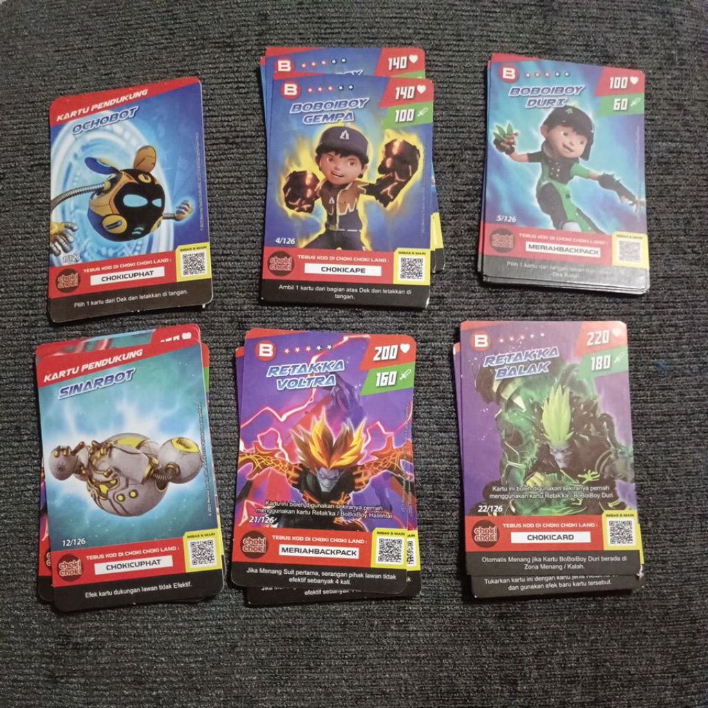 Boboiboy Monsta Galaxy Card Choki Choki