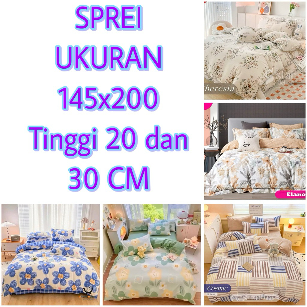 SPREI KOMPLIT  uk 145x200 Tinggi 20 dan 30