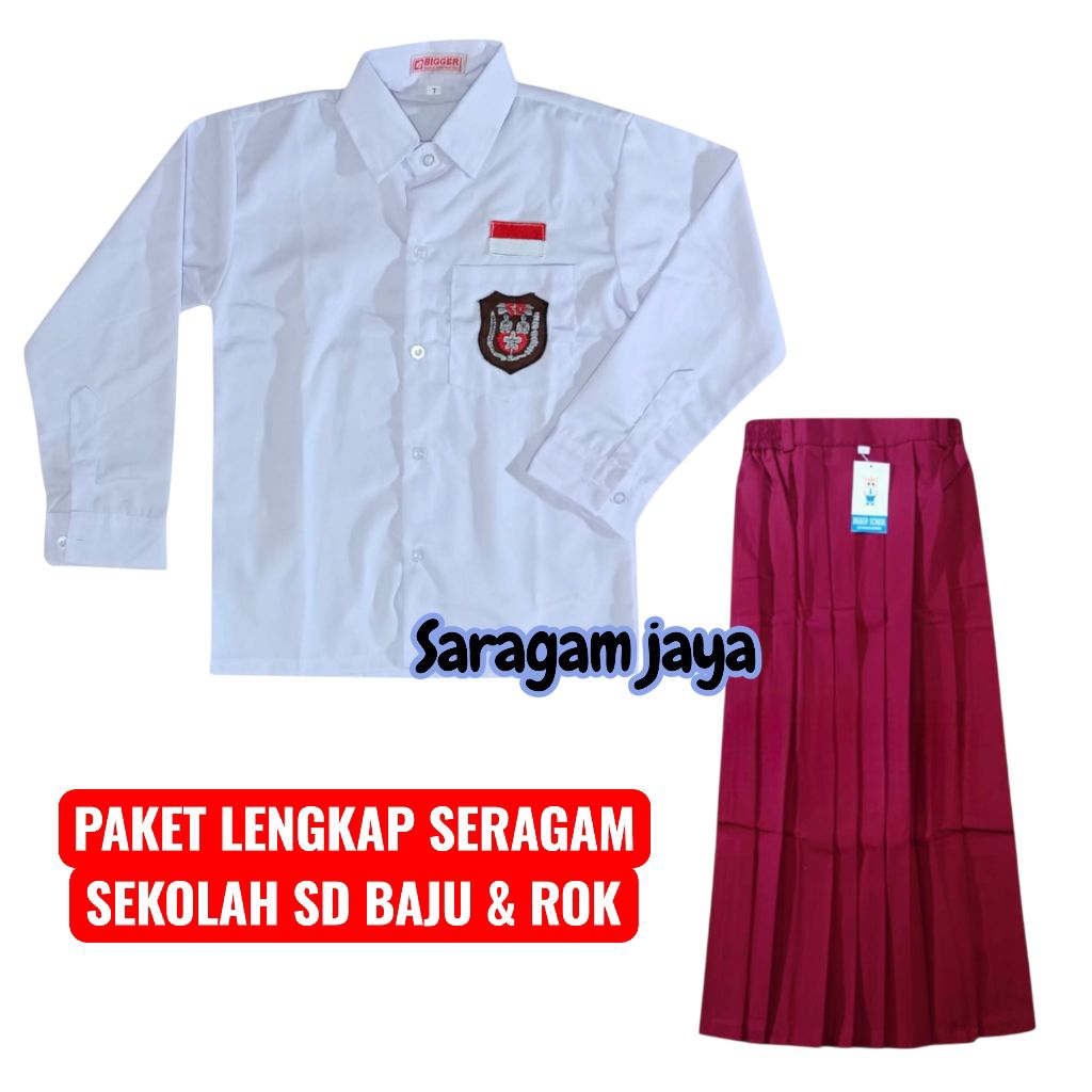 Baju seragam sekolah sd anak perempuan,Seragam sekolah anak sd perempuan,Rok sd panjang