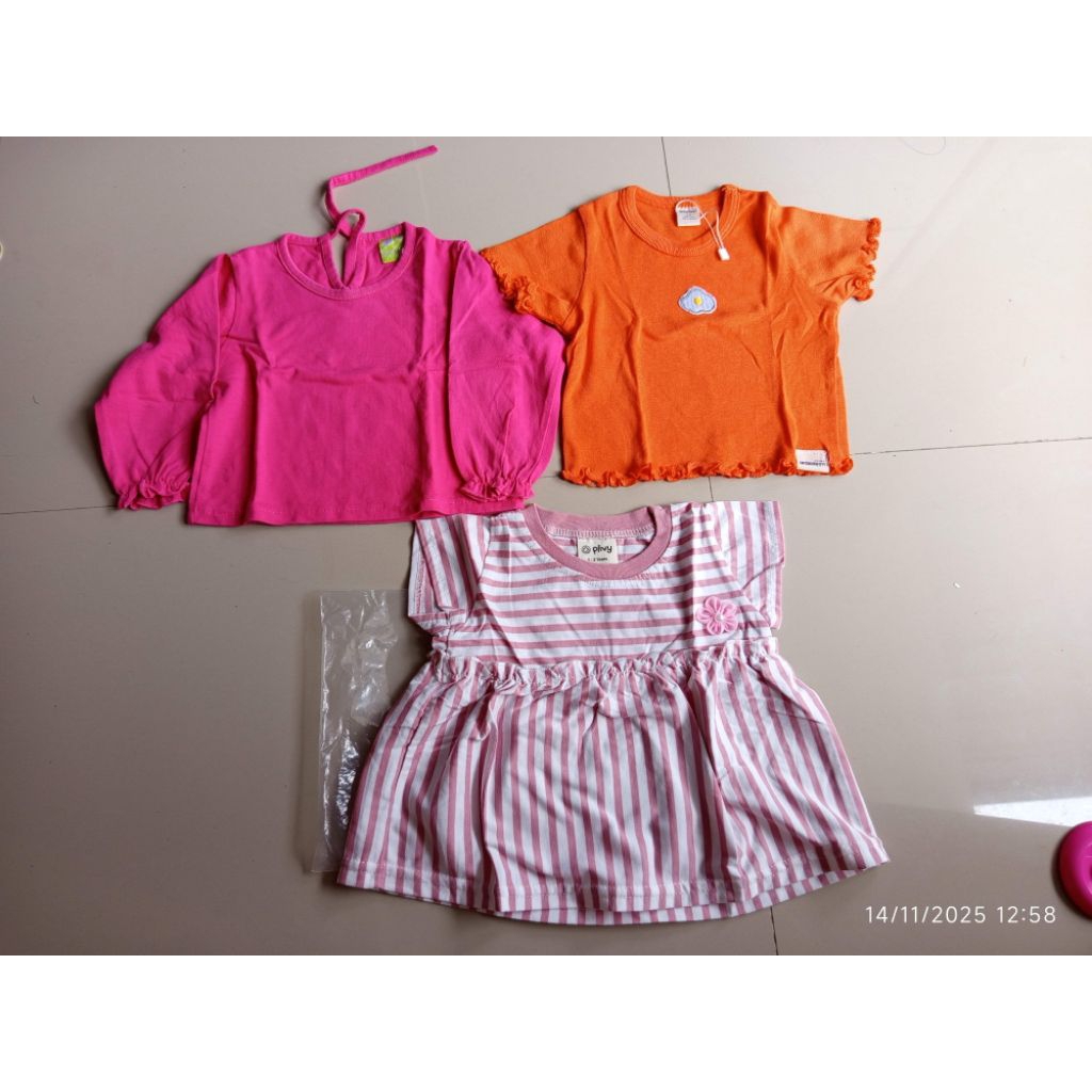 pl dan new crop top anak 1-2th size kecil