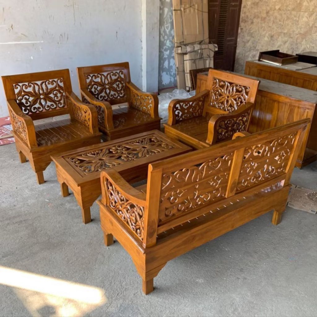 kursi tamu ukir/kursi tamu ukir kayu jati solid