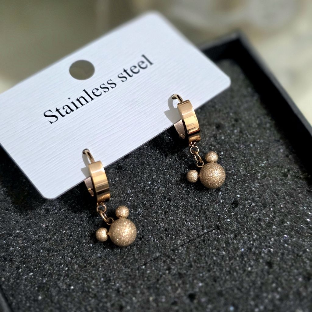 Anting Titanium asli Rosegold Anti karat Premium Quality Earring Stainless steel giwang titanium 099