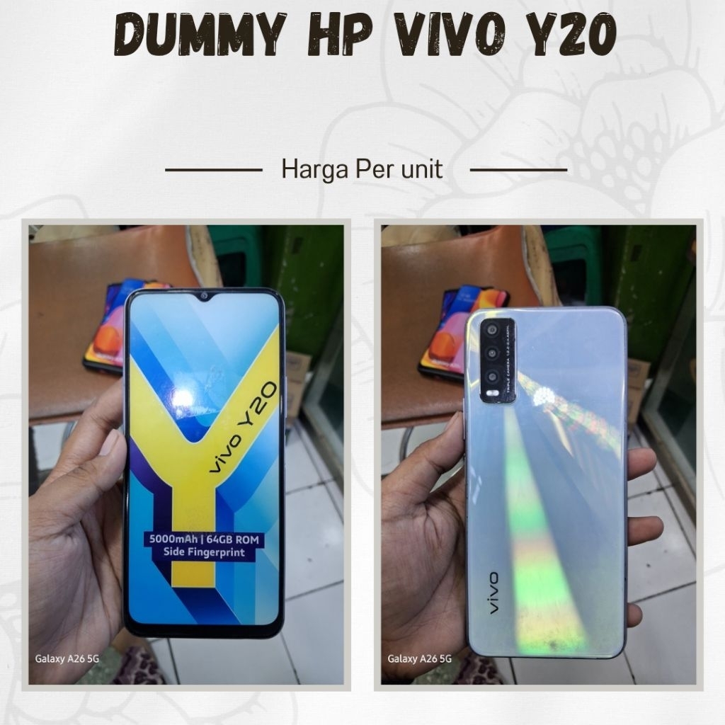 Dummy Hp Vivo y20 (contoh fisik bukan hp beneran)