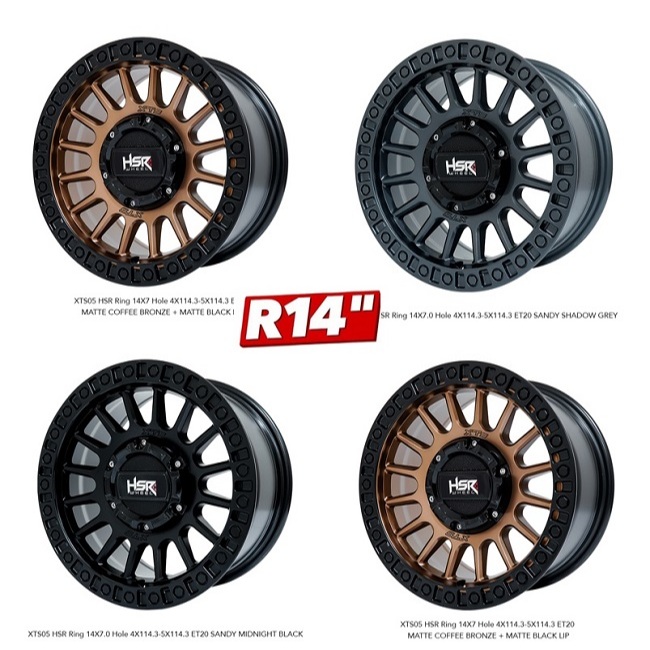 Velg pelek R14 mobil Mitsubishi L300 Diesel ( Kuda Diesel ) HSR XTS05 ring 14 lubang 5