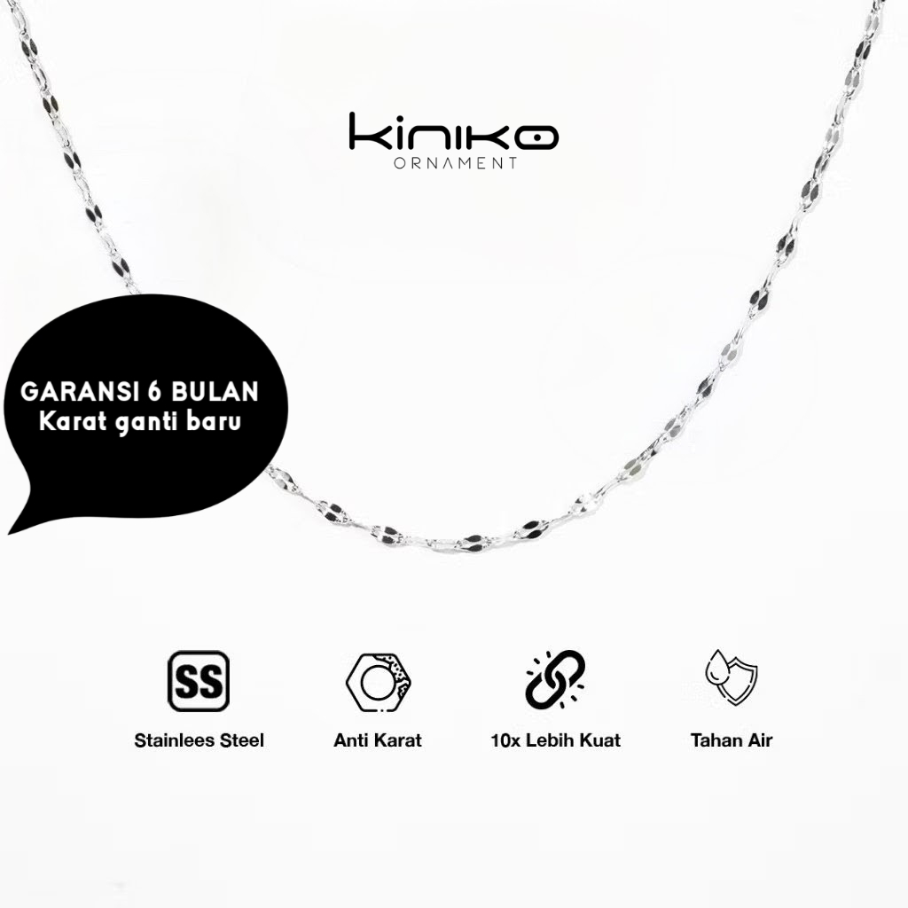 KINIKO Kalung Titanium Pria / Kalung Silver Pria 45 CM - Evia